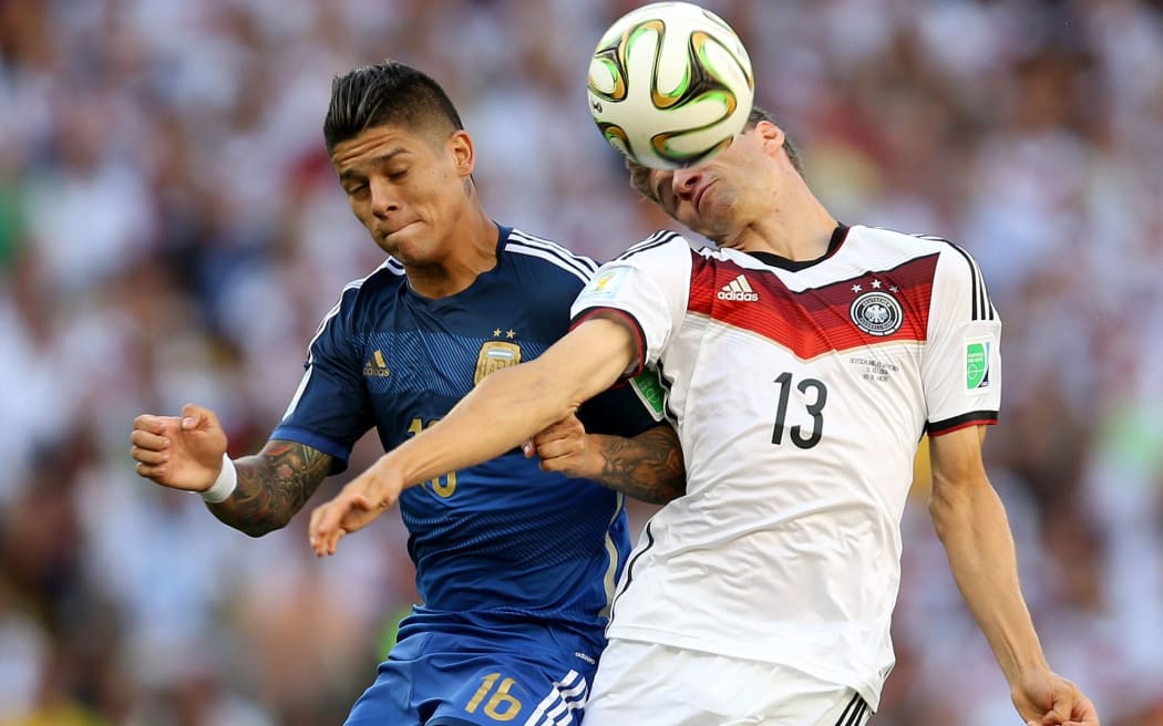 Argentina's Marcos Rojo in action in 2014 World Cup final against Germany.