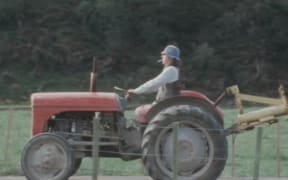 John Clarke as Fred Dagg on Country Calendar in 1974