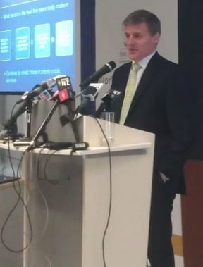 Bill English detailing the deficit improvement.