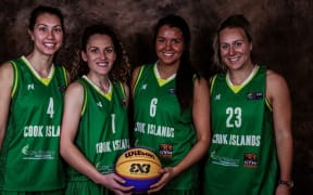 The Cook Islands women's 3x3 basketball team: Johaana Bates, Adoniah Lewis, Terai Sadler and Janet Main.