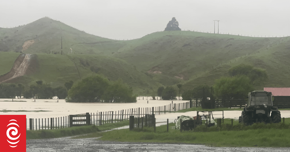 Police help ambulance with mother and newborn blocked by floods in Awakino
