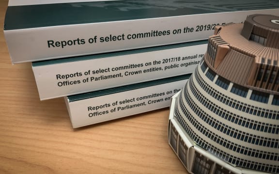 The Report of Select Committees on the 2019/20 Estimates, plus from the other end of the cycle, two volumes of Reports on Annual Reviews. Together they're nearly as tall as the 'Beehive'.
