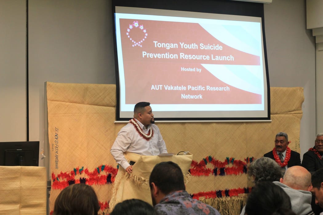 Youth Advisor Edmund Fehoko leading the Tongan Youth Suicide Prevention Resource Launch in Auckland