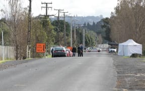 The scene of a fatal shooting on Greenwood Road in Mangere.