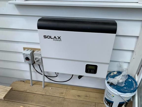 Part of the solar power system installed on the house.