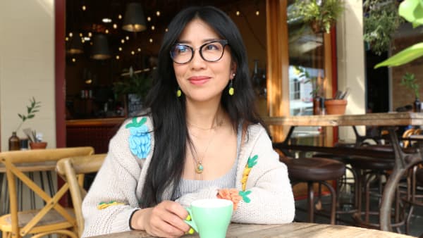 Coffee influencer, actress and author Celeste Wong at a cafe in Auckland.