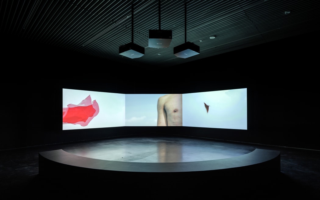 Installation view in Trần Lương, Tầm Tã – Soaked in the long rain, Jameel Art Centre, Dubai, 2024.