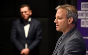 Victoria's Chief Health Officer Brett Sutton (R) speaks as state premier Daniel Andrews (L) listens during a press conference in Melbourne on July 22, 2020.