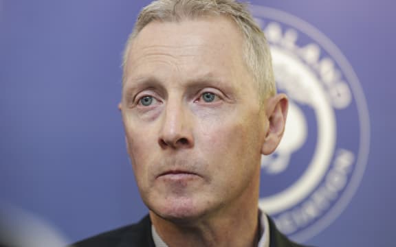 Police conference in Wellington. Chris Cahill, NZ Police Association Minister.