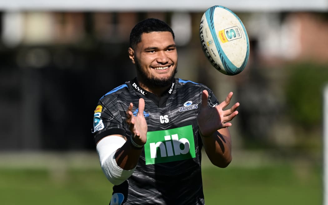 Cameron Suafoa at Blues training.