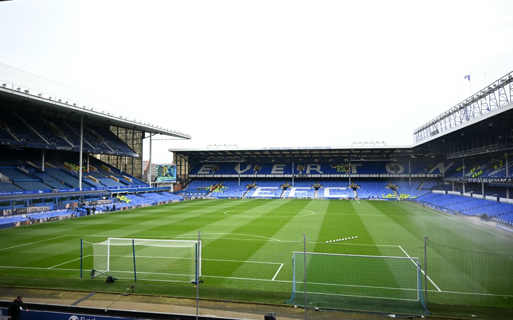 A general view of the pitch at Goodison Park.