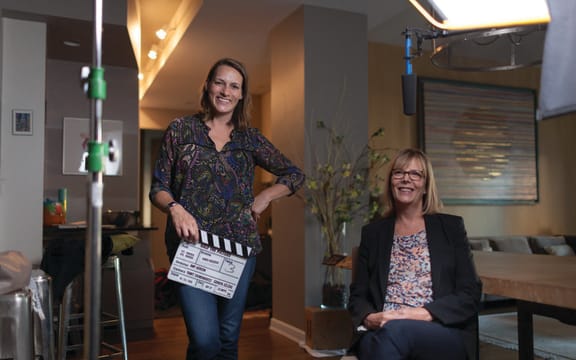 Amy Adrion with Chris Hegedus, an American filmmaker