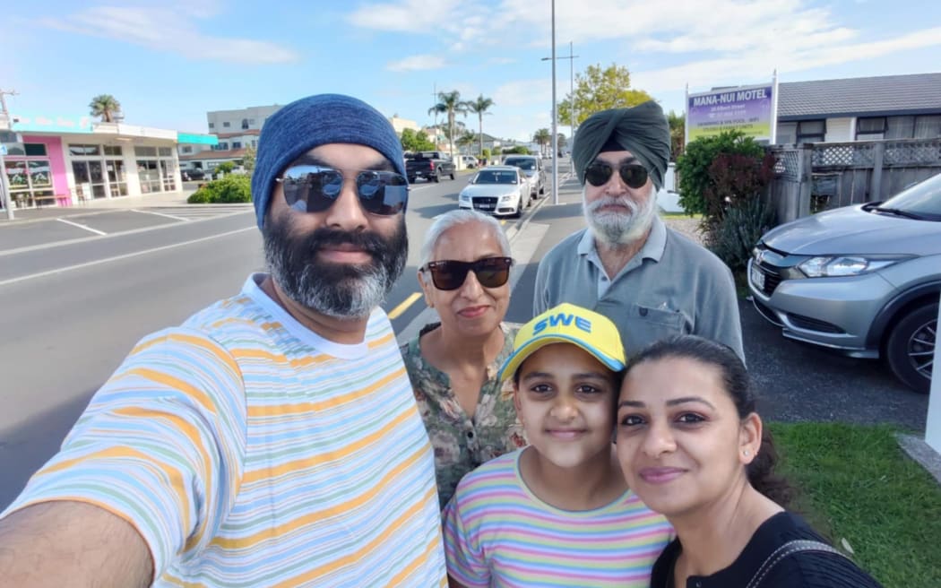 Pawanjit Singh Ghatora with his family.