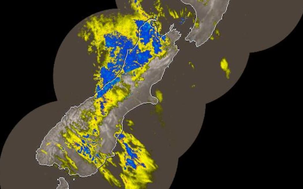 The MetService rain radar 2 November just before 8pm/