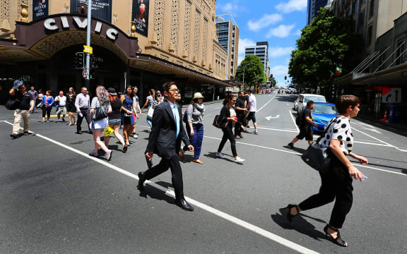 People on Auckland's Queen Street