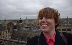 A picture of Claire Adamson in London on her OE