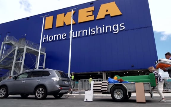 Seven Sharp's hosts promoting the 'Swede As' campaign for the launch of Ikea.