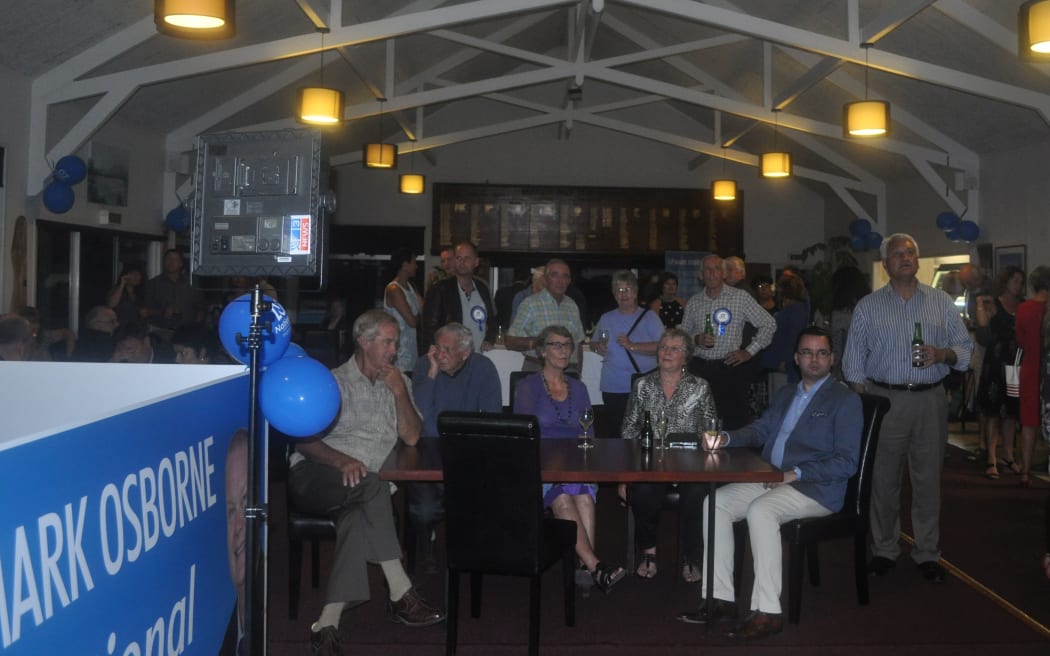 Mark Osborne supporters at National Party HQ.