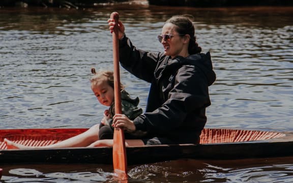 Wahine waka maker Hine Waitai-Dye and her waka