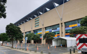 A Covid-19 testing site at Te Papa was quiet on Saturday morning.