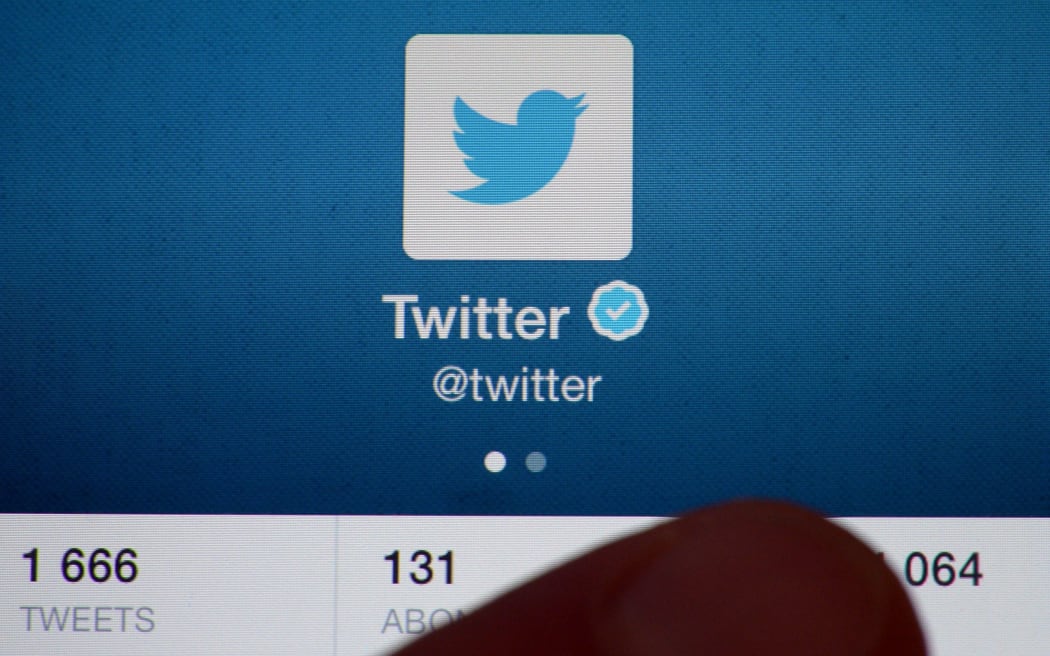 Twitter on mobile phone.