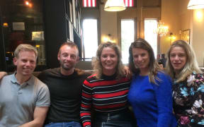 Joey Hoofdman (2nd from left) with four of his approximately 90 biological half siblings