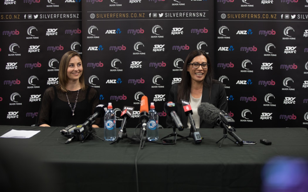 NNZ Chief Executive Jennie Wyllie (left) with Noeline Taurua (right) the new head coach of the Silver Ferns. 30 August 2018.