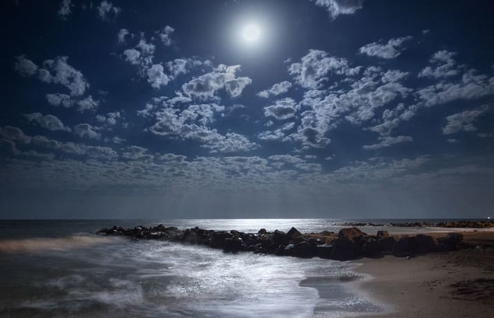 Sea and moon