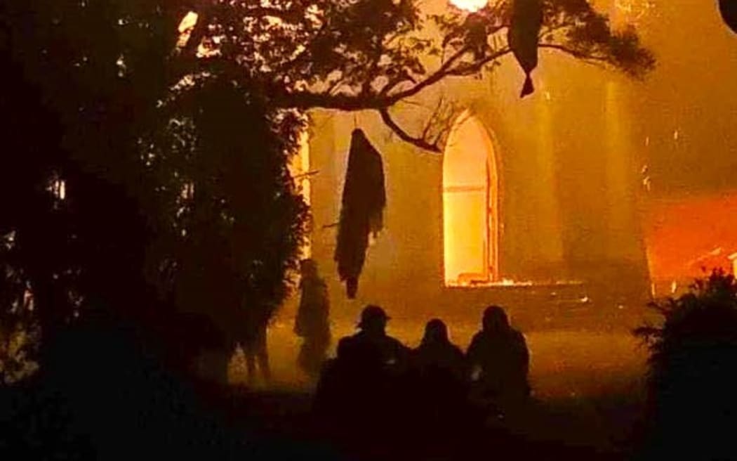 Saint Louis mission Church main building in flames on Tuesday 16 July 2024