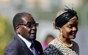 Robert Mugabe with his wife Grace Mugabe.