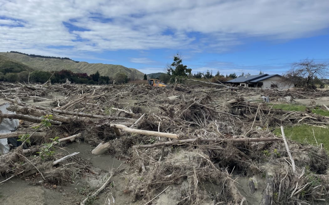 Forestry slash and silt blankets the once green Esk Valley since Cyclone Gabrielle.