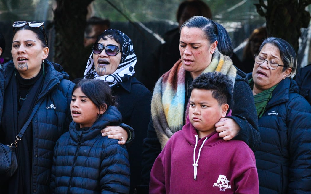 People pay their respects at Tuurangawaewae Marae, on the third day of the tangi for Kiingi Tuheitia, 1 September, 2024.