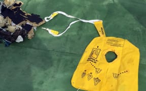 A picture uploaded on the official Facebook page of the Egyptian military spokesperson on May 21, 2016 and taken from an undisclosed location reportedly shows some debris that the search teams found in the sea after the EgyptAir Airbus A320 crashed in the Mediterranean.