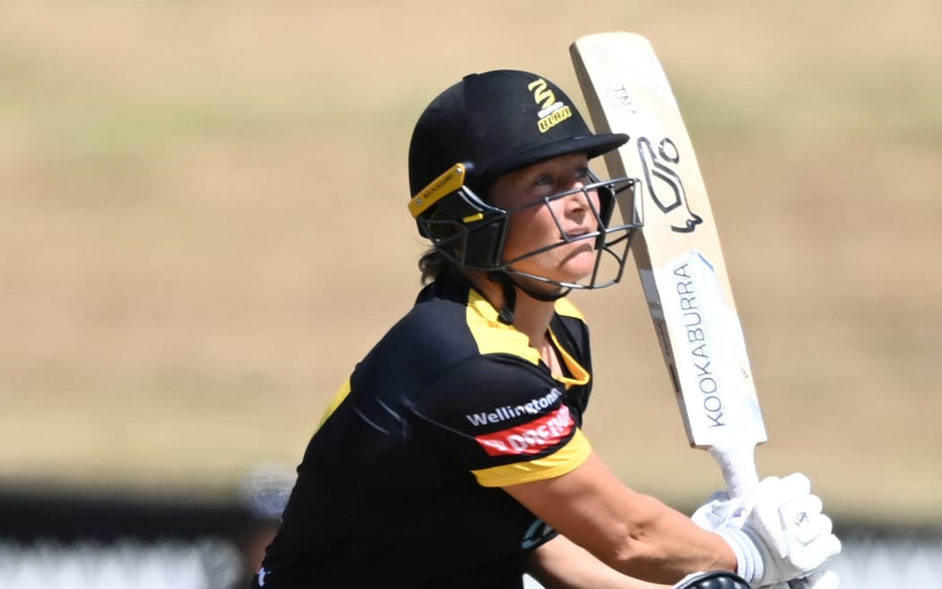 Sophie Devine batting for Wellington.