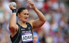 Val Adams competes at the London Olympics 2012.
