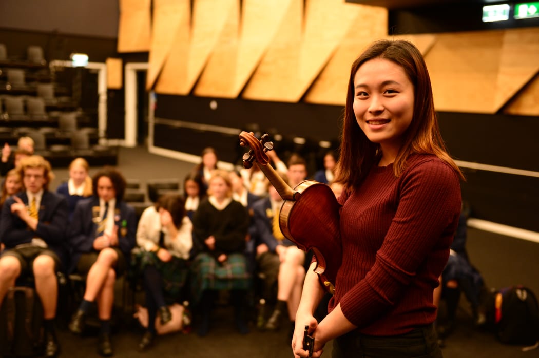 Emerging Artist Diane Huh performs at Wakatipu High School
