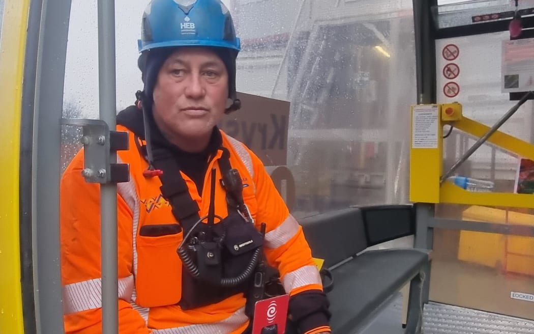 Zane Grieve was piloting the one kilometre-long cable car ferrying guests to tunnel head.