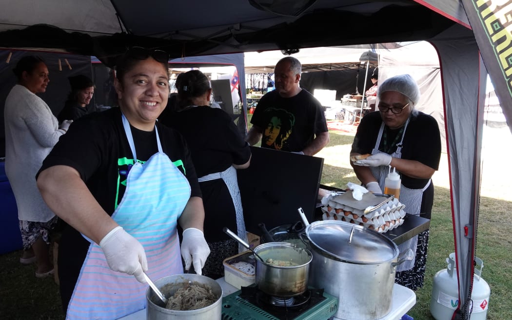 Christine Koni, of Moerewa catering business Kia Haanga, prepares the chop suey.