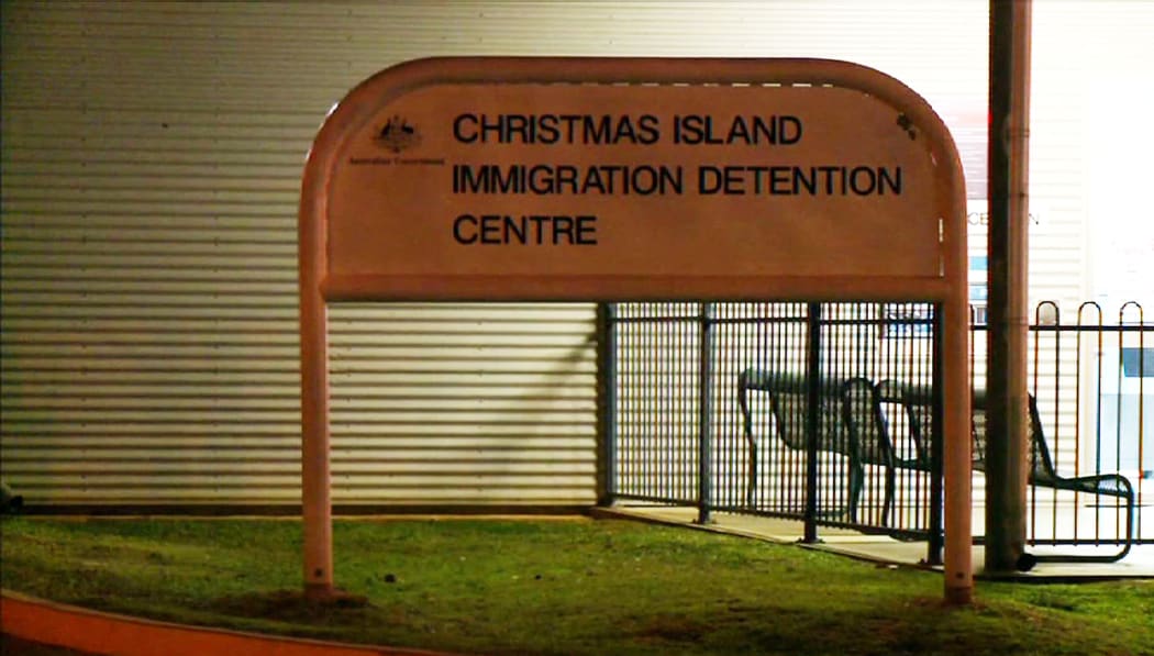 A screen grab photo from 2013 shows the entrance sign of Christmas Island immigration detention centre on Christmas Island, Australia.