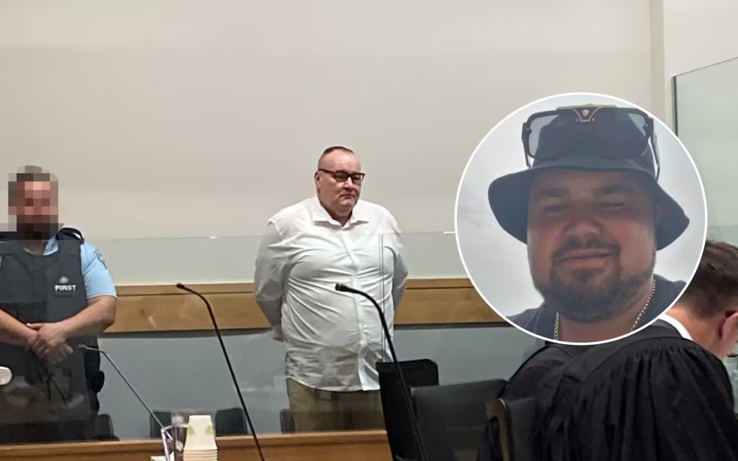 The Crown case against Lance Hall, pictured in court at Whangārei, centred on CCTV that captured the murder of Jason McNae (inset).