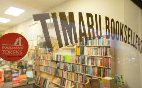 The front window of Timaru Booksellers.
