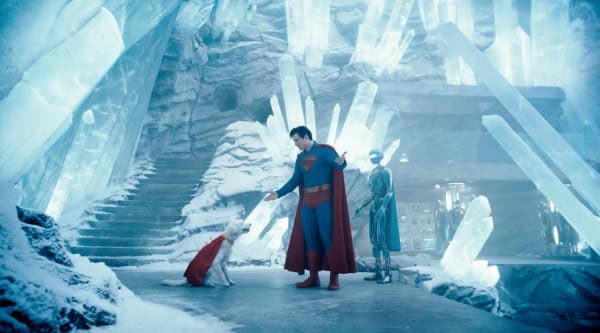 Scenes from the new Superman movie, 2025.