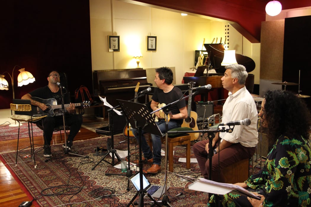 L-R Rob Ruha, Jon Toogood, Warren Maxwell, Moana Maniapoto.