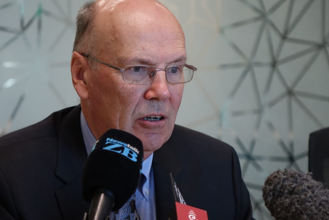 Environment Canterbury commissioner David Caygill announces the council's report card on 4 July 2015.