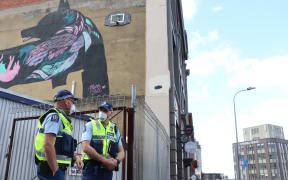 Dunedin police on St Patrick's Day as students party.