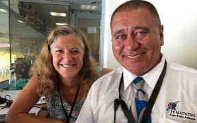 Kathryn Ryan with Carl Ross at Te Matatini in Wellington.