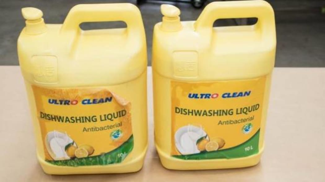 ESR identified methamphetamine concealed in dishwashing liquid in these containers