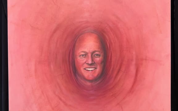 Painting of Christopher Luxon  - removed from auction by Trade Me