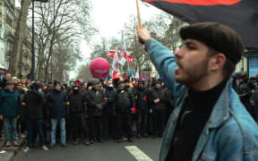 Protesters at the Place de la Republique, Paris.
