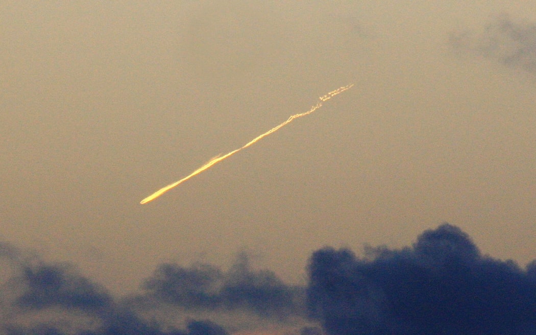 A sighting is visible in the skies of Saint-Benoit in the Reunion island on March 31, 2018